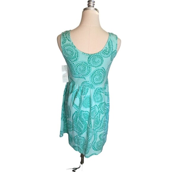 Icantoo Seafoam Green Size Extra Small Dress Women's Knee Length Dot Paisley NEW - Picture 3 of 9